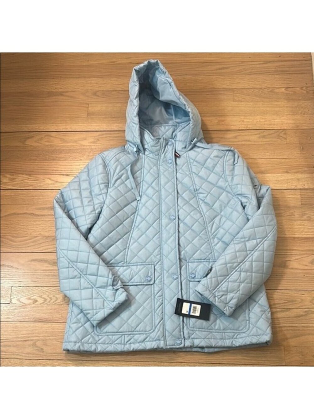 Blue Quilted Puffer Jacket with Hood Tommy Hilfiger